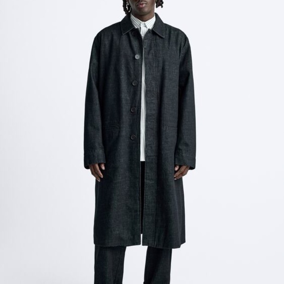 Zara Men's Oversized Denim Trench S/M - Never Worn - Picture 1 of 9